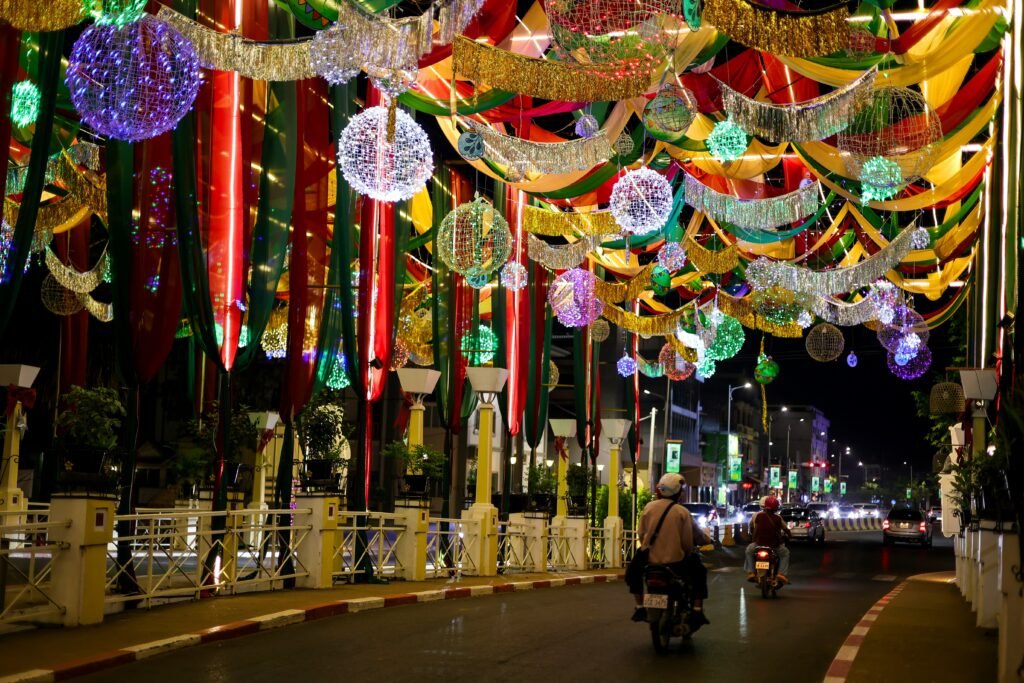 The spectacular Deepavali light-up on Serangoon Road, a key part of Singapore festivals in Little India. Tripmonks