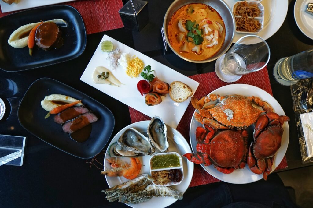 A delicious platter of fresh Malaysian seafood served at a restaurant in Langkawi.Tripmonks