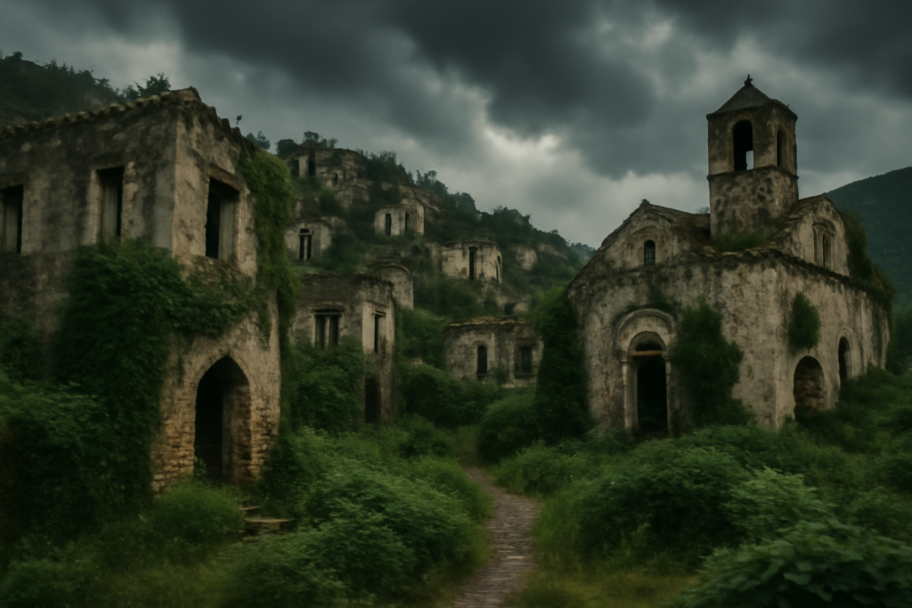 The abandoned stone houses of Kayaköy, a unique hidden village in Turkey.